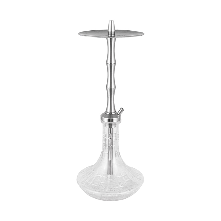 Hoa văn trong suốt bằng thép không gỉ màu bạc một lỗ Hookah 58cm