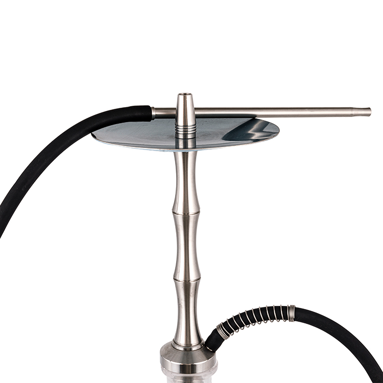 Hoa văn trong suốt bằng thép không gỉ màu bạc một lỗ Hookah 58cm