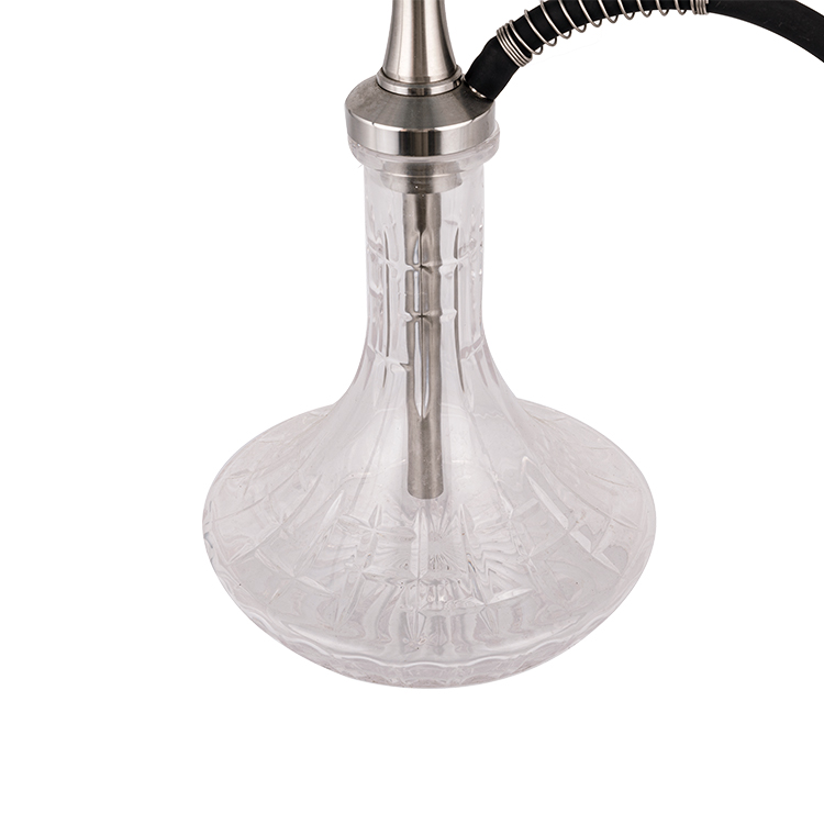 Hoa văn trong suốt bằng thép không gỉ màu bạc một lỗ Hookah 58cm