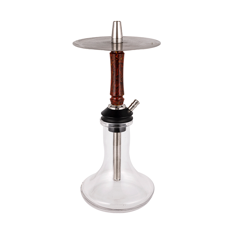 Nhựa thủy tinh trong suốt + Thép không gỉ + Ống nhựa Pom 1 lỗ Hookah 40cm