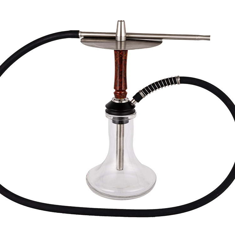 Nhựa thủy tinh trong suốt + Thép không gỉ + Ống nhựa Pom 1 lỗ Hookah 40cm