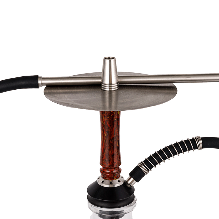 Nhựa thủy tinh trong suốt + Thép không gỉ + Ống nhựa Pom 1 lỗ Hookah 40cm