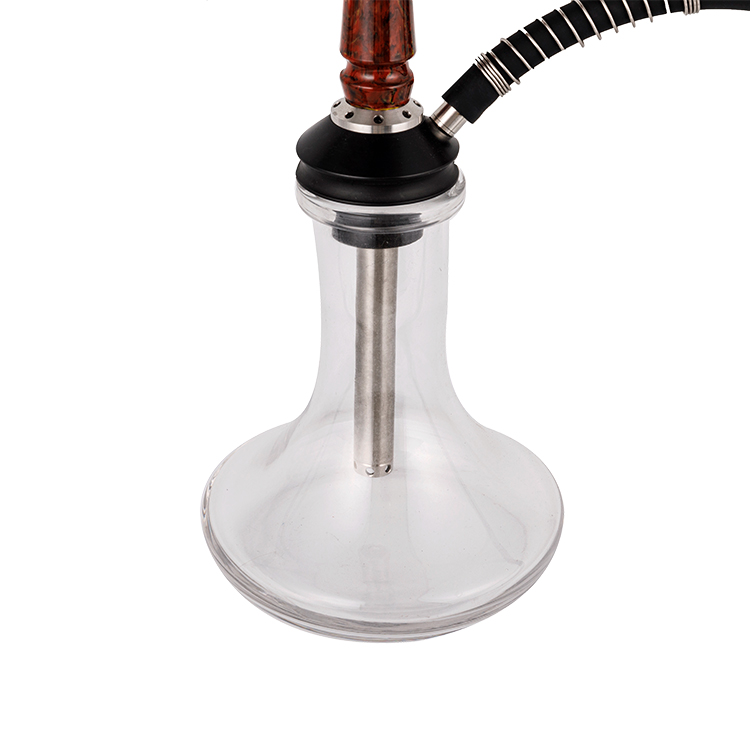 Nhựa thủy tinh trong suốt + Thép không gỉ + Ống nhựa Pom 1 lỗ Hookah 40cm