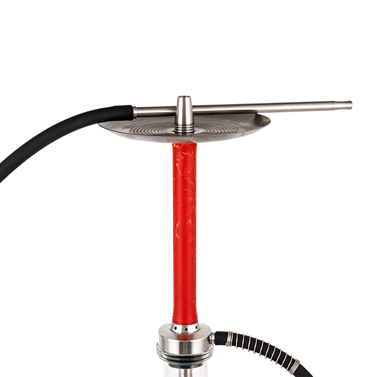 Thủy tinh trong suốt Ống nhựa đỏ 1 lỗ Hookah 58cm