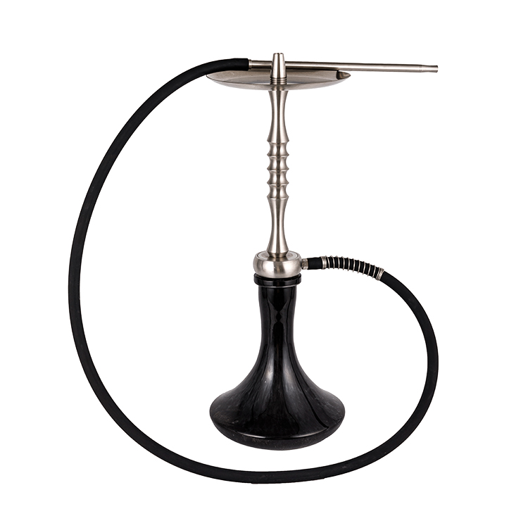 Bình Hookah bằng thép không gỉ màu đen đục 1 lỗ 60cm