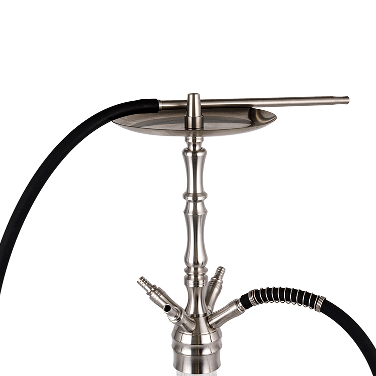 Hookah bốn lỗ bằng kính trong suốt bằng thép không gỉ màu bạc 61m