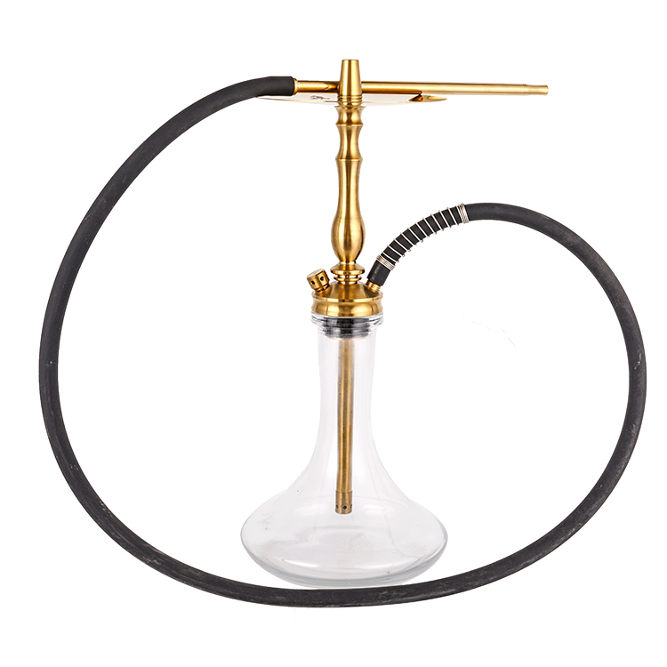 Kính trong suốt Thép không gỉ vàng một lỗ Hookah 50 cm