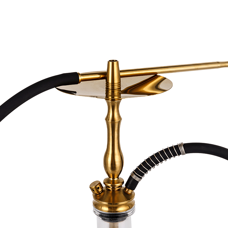 Kính trong suốt Thép không gỉ vàng một lỗ Hookah 50 cm