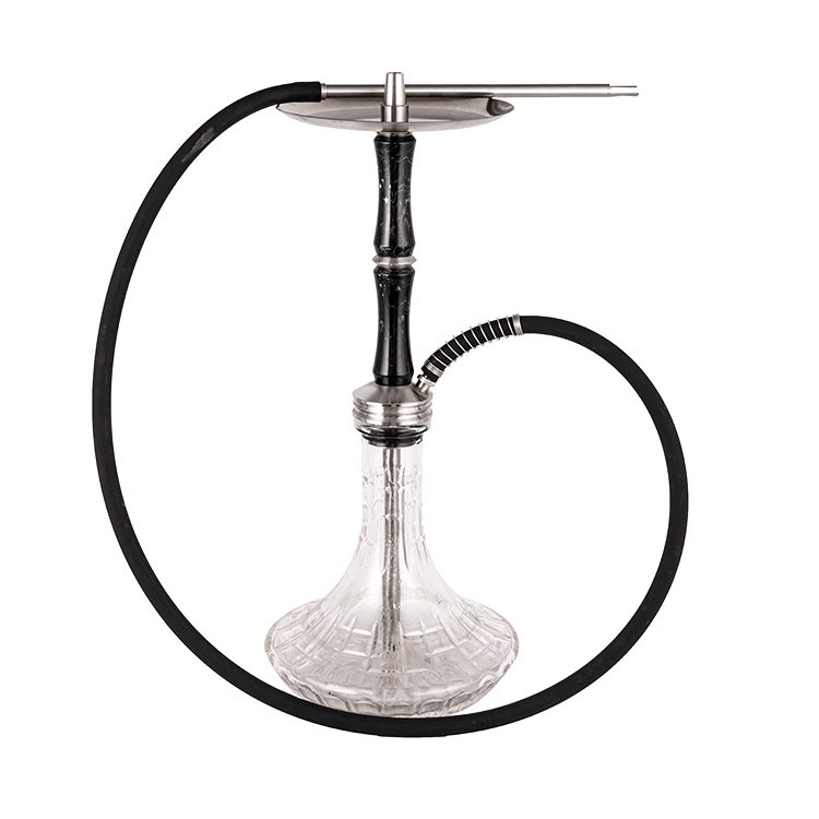 Hoa văn nhựa thủy tinh trong suốt + Hookah một lỗ bằng thép không gỉ 58cm