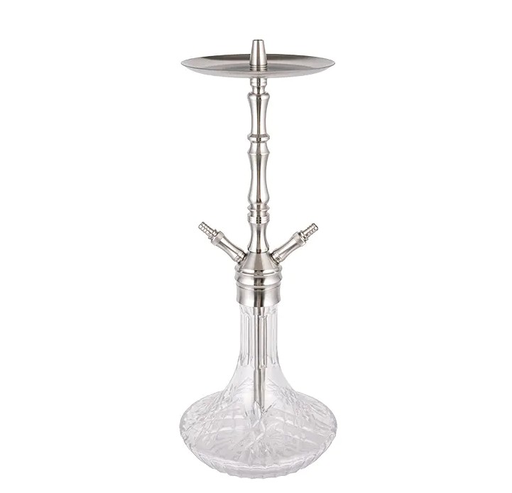 Làm thế nào để duy trì Hookah hai lỗ bằng thép không gỉ màu bạc có hoa văn?